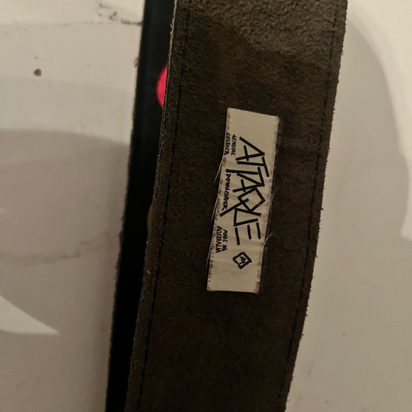 ATTAQUE VINTAGE 80'S NEON/BLACK Numbers LEATHER BELT MADE IN AUSTRALIA, SIZE M - Picture 4 of 6